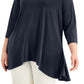 Blusa feminina Alfani lisa, azul, tamanho 2X