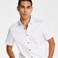 Camisa social masculina com botões, corte clássico, branca, tamanho médio, da INC International Concepts