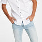 Camisa social masculina com botões, corte clássico, branca, tamanho médio, da INC International Concepts