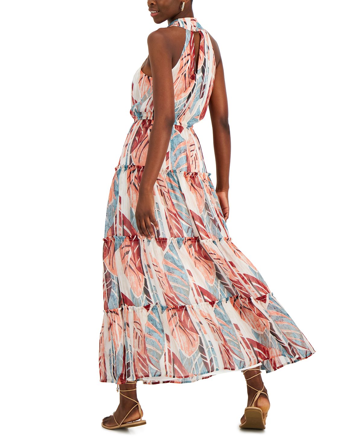 Vestido Halter Estampado Feminino INC International Concepts Azul Tamanho Pequeno