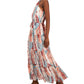 Vestido Halter Estampado Feminino INC International Concepts Azul Tamanho Médio