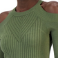 Suéter feminino canelado com ombros descobertos da INC International Concepts, verde, tamanho X-S