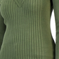 Suéter feminino canelado com ombros descobertos da INC International Concepts, verde, tamanho X-S