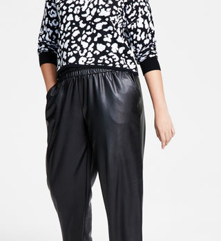 Suéter feminino Bar III Cheetah Jacquard preto tamanho X-G