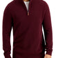 Suéter de algodão texturizado com zíper de um quarto masculino Club Room, vermelho, tamanho grande