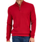 Suéter de algodão texturizado com zíper de um quarto masculino Club Room, vermelho, tamanho pequeno