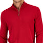Suéter de algodão texturizado com zíper de um quarto masculino Club Room, vermelho, tamanho pequeno