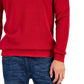 Suéter de algodão texturizado com zíper de um quarto masculino Club Room, vermelho, tamanho pequeno