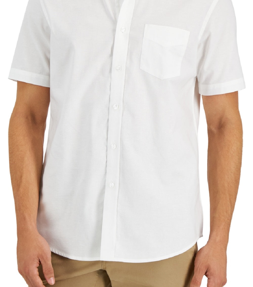 Camisa Oxford Masculina Club Room Lisa Branca Tamanho P