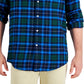 Camisa de flanela xadrez Club Room masculina, tamanho XX-G, azul