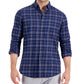 Camisa xadrez escovada masculina Club Room Regular Fit Azul Tamanho XX-G