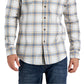 Camisa xadrez escovada masculina Club Room Regular Fit Marrom Tamanho P