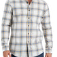 Camisa xadrez escovada Club Room masculina, tamanho X-G, marrom, tamanho regular