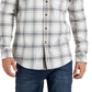 Camisa xadrez escovada Club Room masculina, tamanho X-G, marrom, tamanho regular