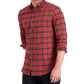Camisa xadrez escovada masculina Club Room Regular Fit vermelha tamanho grande