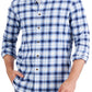 Camisa xadrez escovada Club Room masculina, tamanho XX-G, azul