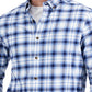 Camisa xadrez escovada Club Room masculina, tamanho XX-G, azul