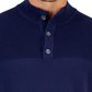 Suéter masculino com gola falsa e botões Club Room, azul, tamanho pequeno