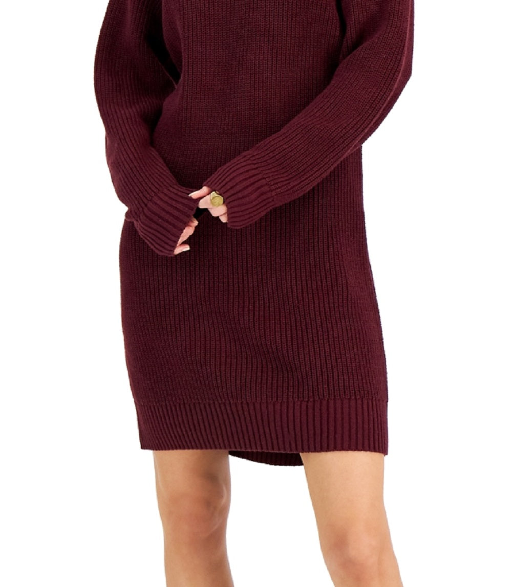 Vestido suéter feminino de gola alta INC International Concepts, vermelho, tamanho pequeno
