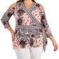Blusa envolvente com estampa paisley Nancy da coleção JM feminina, rosa, tamanho 3X