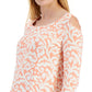 JM Collection Blusa feminina com estampa floral em jacquard rosa tamanho pequeno grande