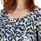 Blusa feminina estampada Burnout da coleção JM, azul, tamanho grande