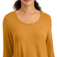 JM Collection Blusa túnica feminina lisa com manga 3/4, amarela, tamanho XX-G