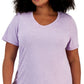 Camiseta feminina ID Ideology Rapidry com decote em V e manga curta, roxa, tamanho 2X