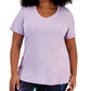Camiseta feminina ID Ideology Rapidry com decote em V e manga curta, roxa, tamanho 2X