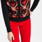 Cardigan feminino com lantejoulas e diamantes Charter Club, vermelho, tamanho extragrande