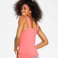Regata feminina com sobrepeliz e argola O da INC International Concepts, laranja, tamanho X-S
