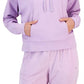 ID Ideology Moletom com capuz feminino, bolso e ombro caído, roxo, tamanho médio