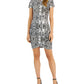 Vestido curto justo estampado feminino INC International Concepts, preto, tamanho M