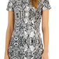 Vestido curto justo estampado feminino INC International Concepts, preto, tamanho M