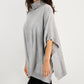 Alfani Poncho Suéter Feminino Gola Alta Cinza Tamanho X-G