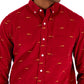 Camisa Masculina Club Room Manga Longa Veludo Cotelê Estampado Fox Vermelho Tamanho Médio