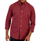 Camisa de popeline xadrez com botões Grant Classic Fit Club Room Masculina, vermelha, tamanho médio