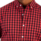 Camisa de popeline xadrez com botões Grant Classic Fit Club Room Masculina, vermelha, tamanho médio