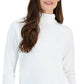 Karen Scott Blusa de gola alta Luxesoft feminina, branca, tamanho médio