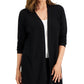 Karen Scott Cardigan Feminino com Ponto Aberto e Frente Aberta, Preto, Tamanho Médio