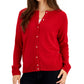 Karen Scott Cardigan Feminino com Gola Redonda e Botões Perolados, Tamanho Médio