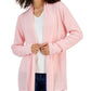 Karen Scott Cardigan longo feminino com gola xale rosa tamanho XS