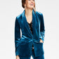 Blazer de veludo feminino azul INC International Concepts, tamanho XL