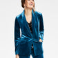 Blazer de veludo feminino azul INC International Concepts, tamanho XL