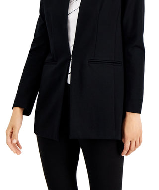 Blazer feminino Alfani com gola xale, preto, tamanho grande