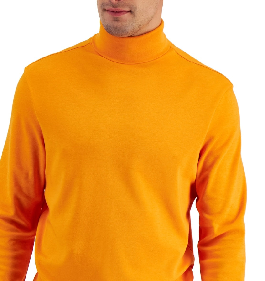 Camisa de gola alta sólida masculina Club Room laranja tamanho pequeno