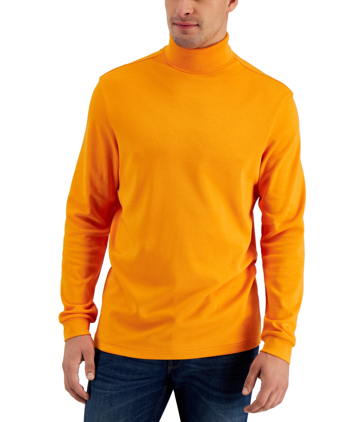Camisa de gola alta sólida masculina Club Room laranja tamanho grande