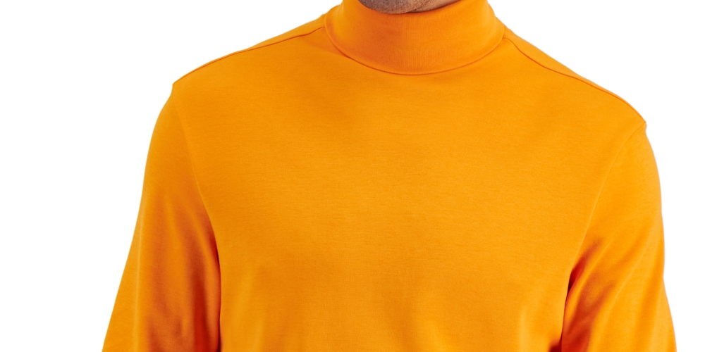 Camisa de gola alta sólida masculina Club Room laranja tamanho grande