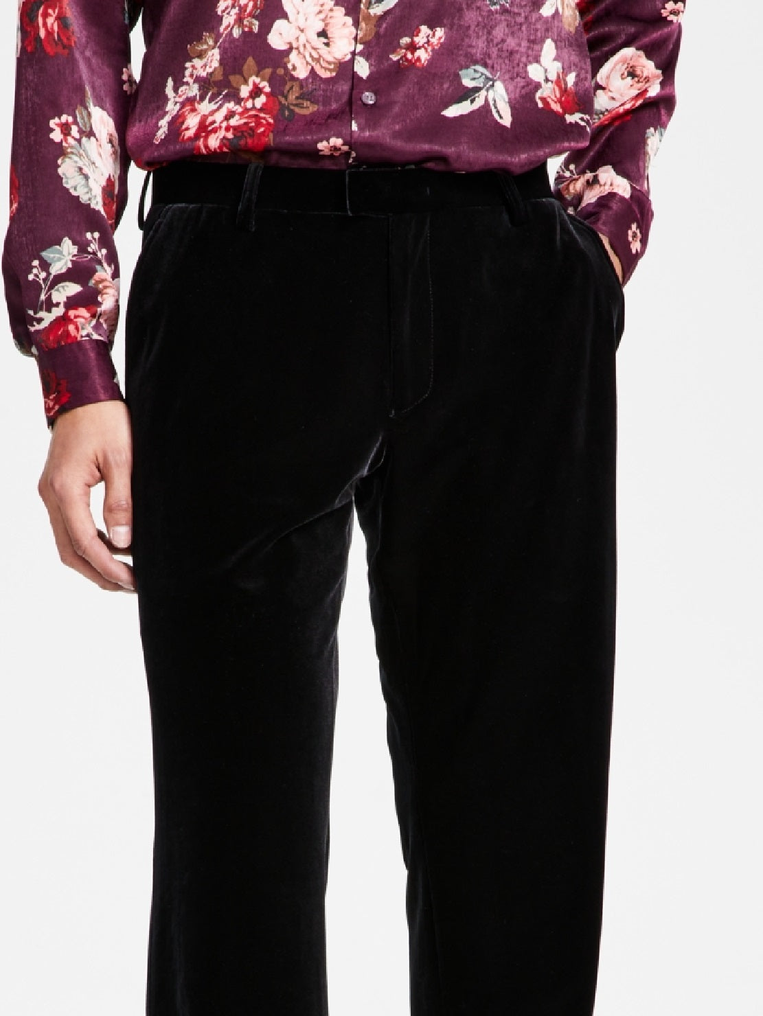 Calça de terno masculina Owen Slim Fit de veludo, preta, tamanho 40, da INC International Concepts