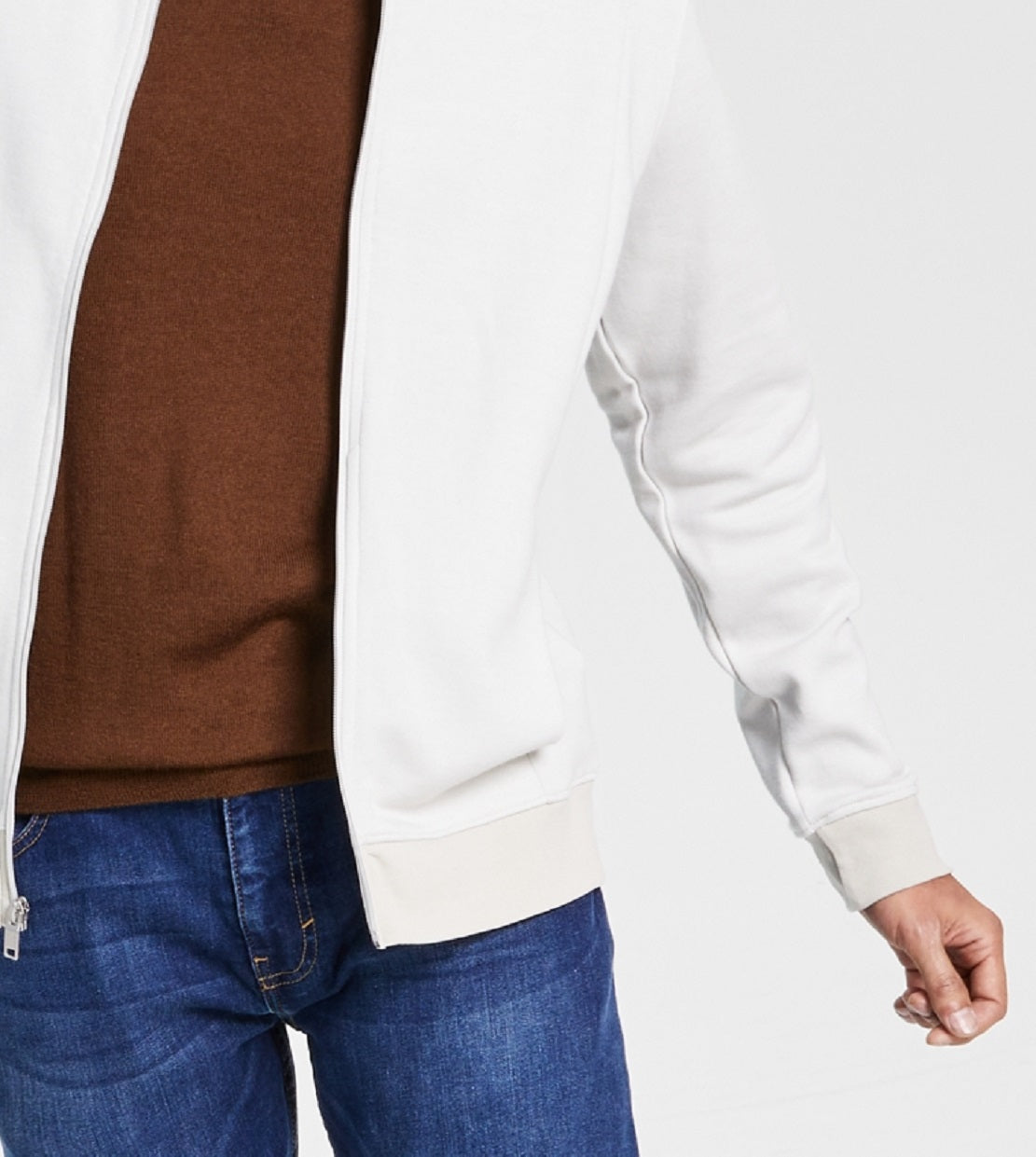 Jaqueta masculina Alfani com zíper frontal marrom tamanho extragrande